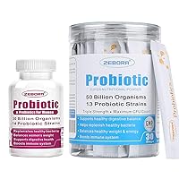 ZEBORA Probiotics Powder + Probiotics for Women,Supports Digestive and Immune Health, Prebiotic Fiber Shelf Stable, Gluten & Soy Free