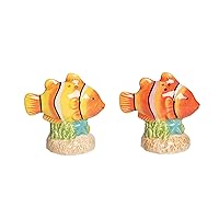 Beachcombers Fish Salt And Pepper Shakers S/2 L3.03 x W1.77 X H3.07 Orange