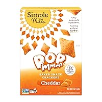Pop Mmms Cheddar Baked Snack Crackers, Gluten Free, 4 Ounce (Pack of 1)