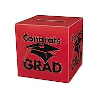 Congrats Grad Red Card Box for Graduation - Party Supplies
