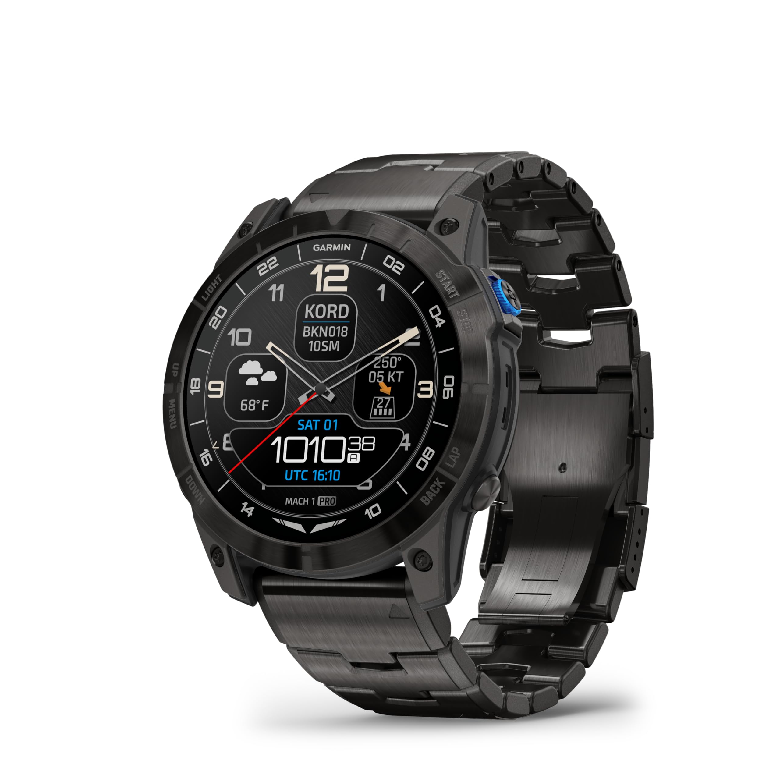 Garmin D2™ Mach 1 Pro, Aviator Smartwatch with GPS Moving Map, Aviation Weather, Health and Wellness Features, AMOLED Display, and Built-in Flashlight