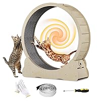 Cat Exercise Wheel for Indoor Cats, Cat Running Wheel with Carpeted Runway, Cat Sport Treadmill Wheel for Kitty’s Longer Life, Fitness Weight Loss Device, 39.3