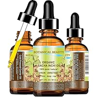 SACHA INCHI OIL ORGANIC. 100% Pure Natural Undiluted Virgin Unrefined. 2 Fl.oz.- 60 ml. For Face, Skin, Hair, Lip and Nail Care.