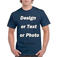 BaronHong Custom T Shirts for Business,Birthday,Graduation,10 Shirt Colors Available,Add Any Image & Text Black