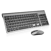 Wireless Keyboard Mouse Combo, cimetech Compact Full Size Wireless Keyboard and Mouse Set 2.4G Ultra-Thin Sleek Design for Windows, Computer, Desktop, PC , Notebook - (Grey)