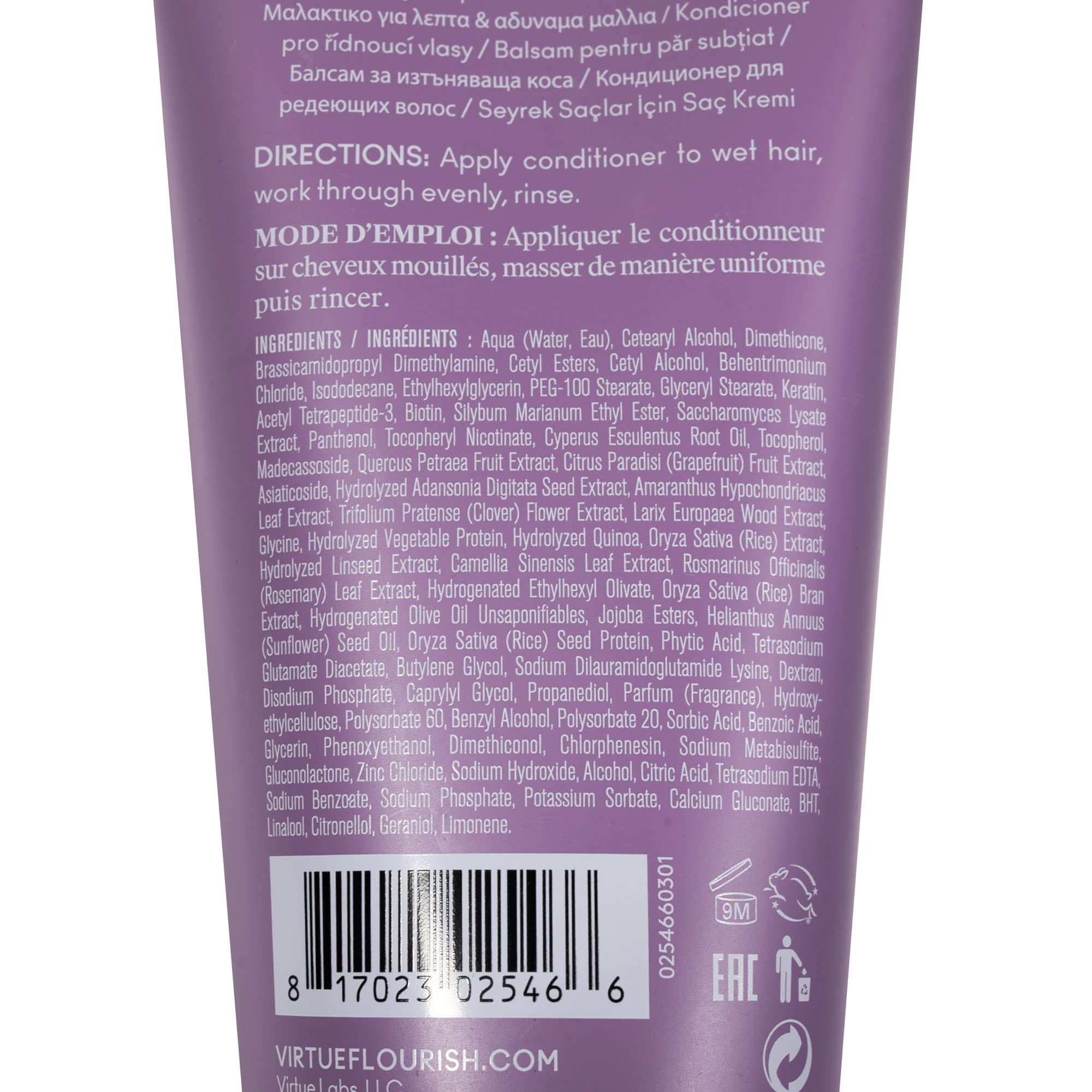 Virtue Flourish Conditioner for Thinning Hair | Nourishes, Thickens, Detangles Thinning Hair