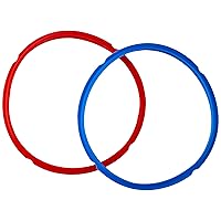 Instant Pot 2-Pack Sealing Ring 8-Qt, Inner Pot Seal Ring, Electric Pressure Cooker Accessories, Non-Toxic, BPA-Free, Replacement Parts, Red/Blue