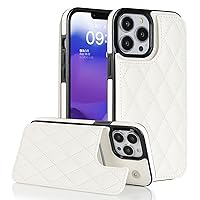 XYX for iPhone 13 Pro Max Wallet Case with Card Holder, RFID Blocking PU Leather Double Magnetic Clasp Back Flip Protective Shockproof Cover 6.7 inch, White