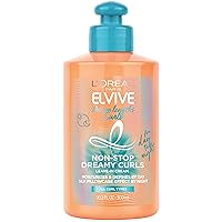 L’Oréal Paris Elvive Dream Lengths Curls Non-Stop Dreamy Curls leave-in conditioner, Paraben-Free with Hyaluronic Acid and Castor Oil. Best for wavy hair to coily hair, 10.2 fl oz