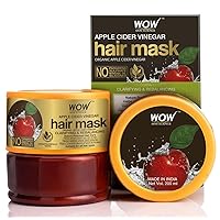 WOW Skin Science Apple Cider Vinegar Hair Mask - Deep Conditioner with Argan Oil, Anti-Dandruff, Anti-Frizz, Smoothing & Strengthening Hair Masque, Restore Shine & Volume - All Hair Types - 200 ml