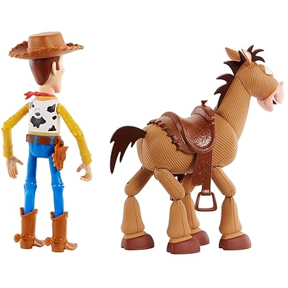 Disney Pixar's Toy Story 4 Woody and Buzz Lightyear 2-Character Pack, Movie-inspired Relative-Scale for Storytelling Play