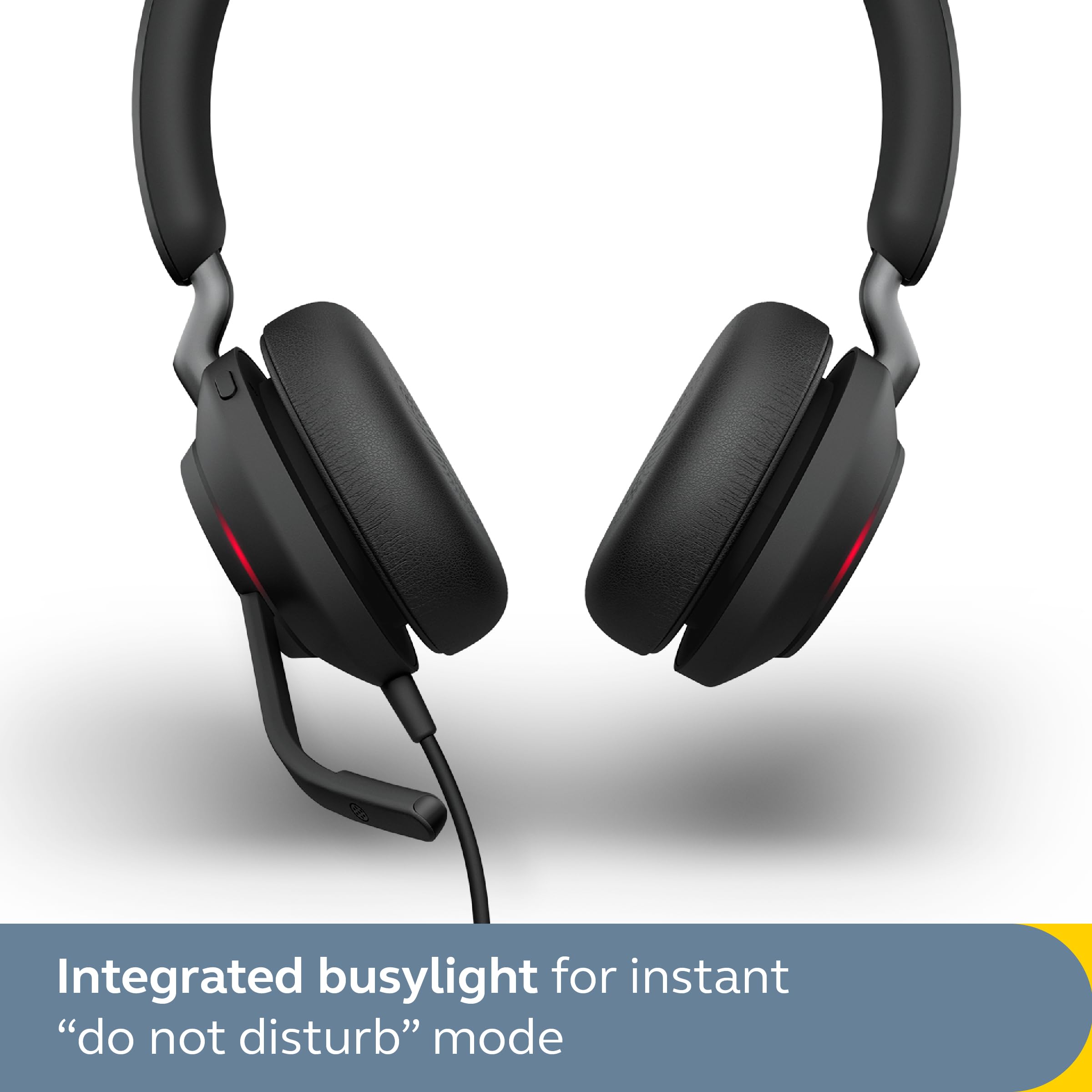Jabra Evolve2 40 SE Wired Stereo Noise-Cancelling Headset - Features 3-Microphone Call Technology and USB-C Cable - MS Teams Certified, Works with All Other Platforms - Black