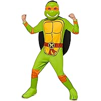 Rubie's Child's Teenage Mutant Ninja Turtles Michelangelo Costume Jumpsuit, Shell, and Half-Mask, As Shown