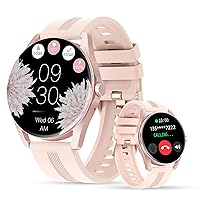 LUNIQUESHOP LSTIME Women's Smartwatch with Phone Function Bluetooth Voice Assistant Watch Heart Rate Monitor Oxymeter Multisport Watch Notification Blood Pressure Sleep Pedometer iOS/Android Pink