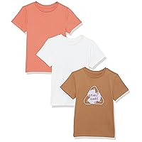 Amazon Aware Boys and Toddlers' Relaxed Organic Cotton Short Sleeve T-Shirt, Pack of 3