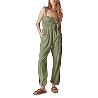 Lucky Brand Womens Women's Tie Front Utility Jumpsuit