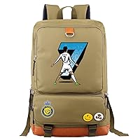 Novelty Cristiano Ronaldo Bookbag Lightweight Travel Rucksack-Al Nassr FC Backpack for Daily Use