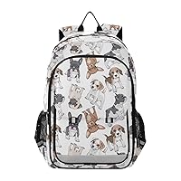 ALAZA Cute Puppy Pug Dog Print Animal Laptop Backpack Purse for Women Men Travel Bag Casual Daypack with Compartment & Multiple Pockets