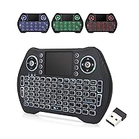 EASYTONE Backlit Mini Wireless Keyboard with Touchpad Mouse Combo Remote Control with Rechargeable Li-ion Battery and Multimedia Keys for Android TV Box HTPC PS3 Smart TV PC X-Box Linux Windows MacOS