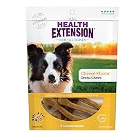 Health Extension Dog Chew Bone Treats, Puppy Training Treat, Medium Sticks for Dental Teeth Cleaning & Breath Freshener, Cheese Flavor, Medium (Pack of 8)