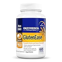 Enzymedica GlutenEase, Digestive Enzymes for Food Intolerance, Offers Fast Acting Gas & Bloating Relief, 60 Count