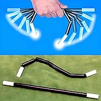 MilesMagic Magician's Instant Breakaway Wand Gimmick Shiny Plastic Strip 12'' Straw Tip Magic Trick, Black