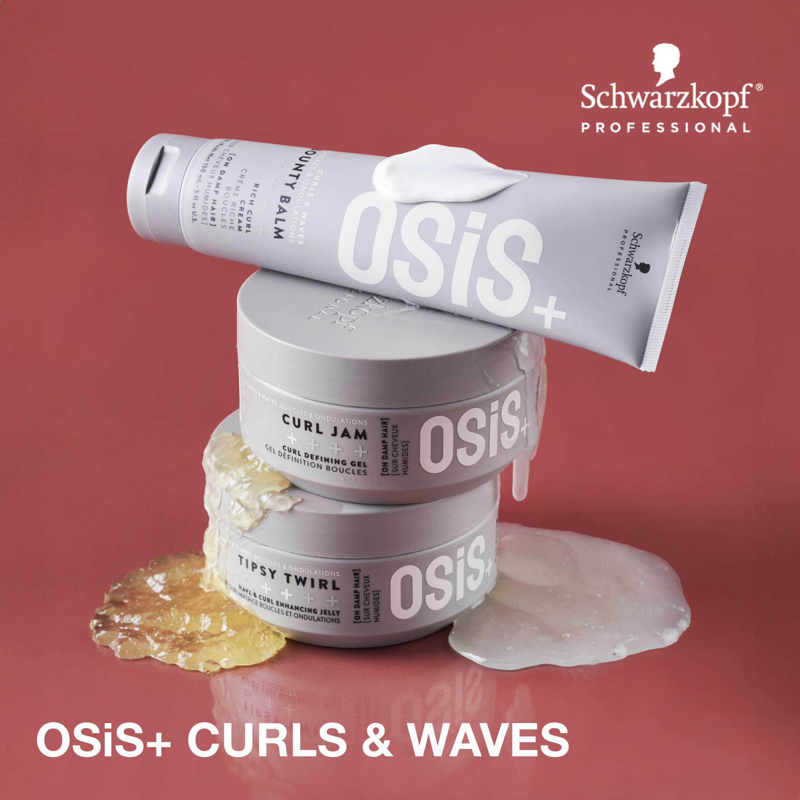 OSiS+ Tipsy Twirl Curl Definition Jelly 10.1 oz | Enhances Curl Body and Shape | Humidity Protection | Medium Hold | All Curly Types