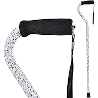 Adjustable Designer Cane with Offset Handle and Strap, Leopard, Multi-Colored, FSA and HSA Eligible