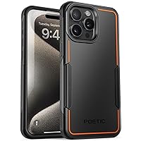 Poetic Neon Series Case Compatible with iPhone 15 Pro 6.1 inch (2023 Release), Dual Layer Heavy Duty Tough Rugged Lightweight Slim Shockproof Protective Case, Black