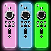 ONEBOM (3 Pack) TV Remote Cover Case, Silicone Remote Cover, Remote Control Cover(Glow Green+Glow Blue+Glow Pink)