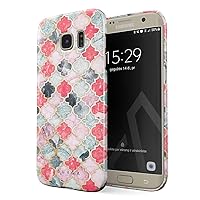 BURGA Phone Case Compatible with Samsung Galaxy S6 Edge - Sweet Chilli Moroccan Tiles Pattern Marrakesh Mosaic Cute Case for Women Thin Design Durable Hard Plastic Protective Case