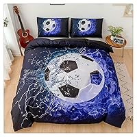3D Sports Football Bedding Set for Teen Boys,Duvet Cover Sets with Pillowcases,Twin Size,2PCS,1 Duvet Cover+1 Pillow sham