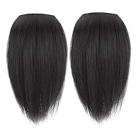 Hair Pieces for Thinning Hair 2PCS 9.8 Inch Invisible Hair Topper Thick Clip on Female Top Hair Pieces for Adding Hair Volume Invisible Hair Clips Thickened Fluffy Hair Piece Fluffy Hair Natural Blac