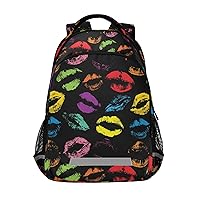 ALAZA Rainbow Color Lips Prints Backpack Purse for Women Men Personalized Laptop Notebook Tablet School Bag Stylish Casual Daypack, 13 14 15.6 inch