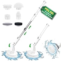 Electric Spin Scrubber, 520RPM Cordless Cleaning Brush with 6 Replaceable Head & Adjustable Extension Handle Power Shower Scrubber for Bathroom Tub Grout Floor Wall Sink Tile