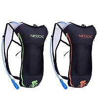 2Pack Hydration Backpack Pack with 2L Hydration Bladder - Lightweight Water Backpack Keeps Water Cool up to 4 Hours with Big Storage for Kids Women Men Hiking Cycling Camping Music Festival