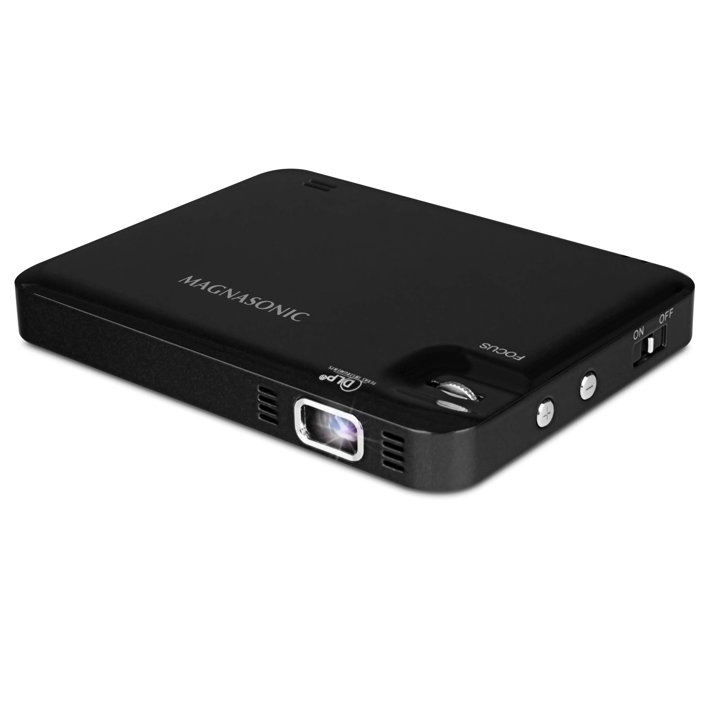 Magnasonic LED Pocket Pico Video Projector, HDMI, Rechargeable Battery, Built-in Speaker, DLP, 60