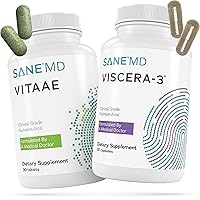SANE - Viscera 3 POSTbiotics Sodium Butyrate Supplement with Tributyrin and Vitaae Brain Supplements for Memory and Focus with Citicoline Bundle