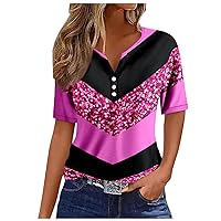 Today 2024 Flutter Sleeve Tops for Women Summer Tops for Women 2024 Fashion V Neck Boho Floral Short Sleeve Shirts Loose Comfy Tunic