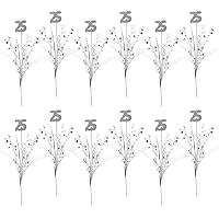 Beistle 12 Piece Glittered Number 25 Metallic Star Spray Centerpieces for Anniversary Party, 25th Birthday Decorations, 23