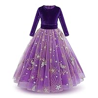 Girls Winter Velvet Dress Pageant Christmas Party Ball Gown Long Sleeve Maxi Wedding Evening Dresses for Kids 5-12T