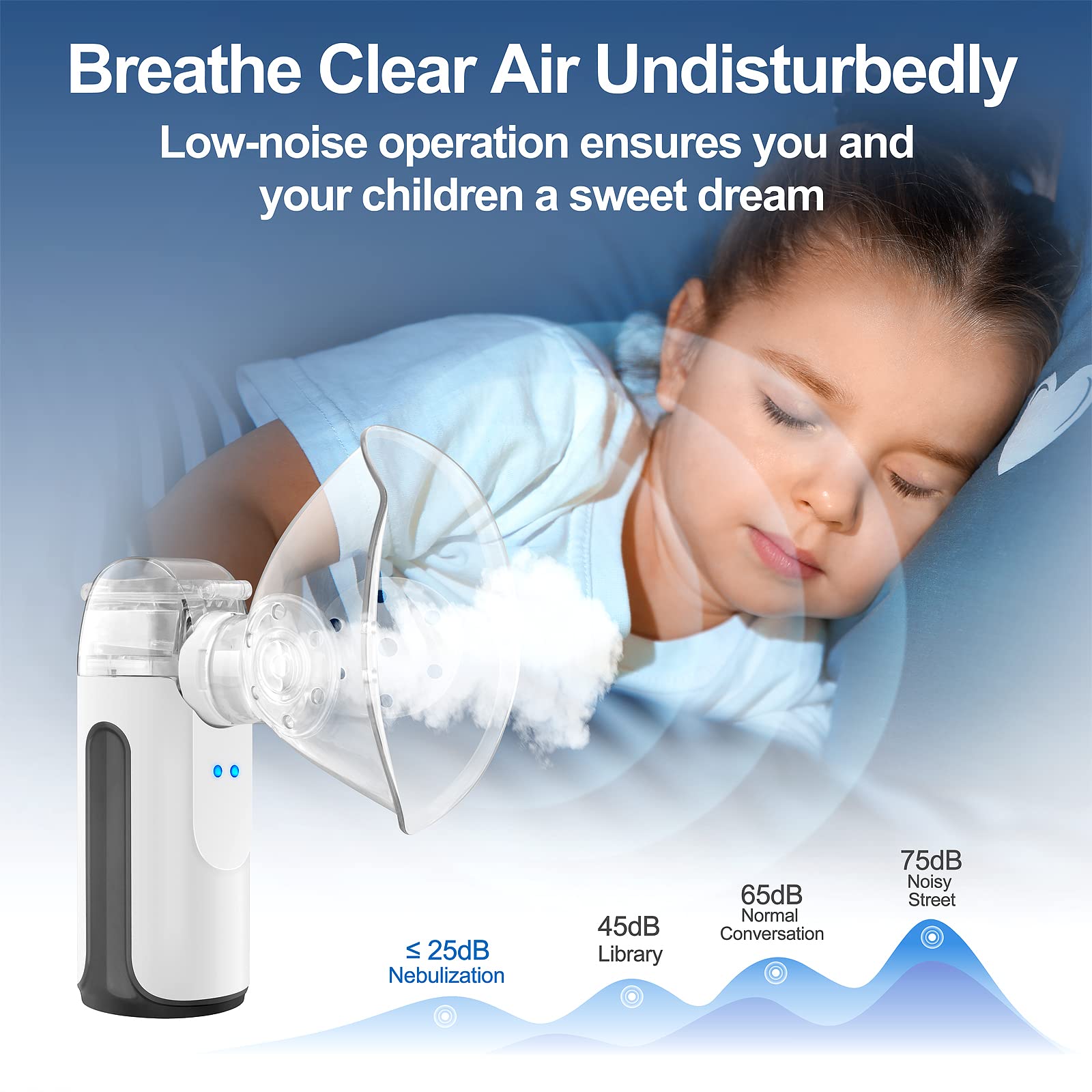 Portable Nebulizer - Handheld Nebulizer for Cough,Personal Cool Mist Steam Inhaler for Kids and Adult with 1 Set Accessories