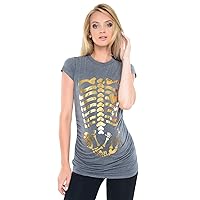 Top T-Shirt for Pregnant Women Slogan Skeleton Baby Print B2016