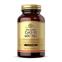 Megasorb CoQ-10 400 mg, 60 Softgels - Supports Heart & Brain Function - Coenzyme Q10 Supplement - Enhanced Absorption - Gluten Free, Dairy Free - 60 Servings