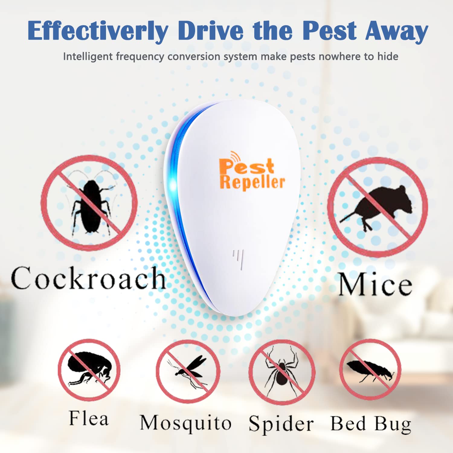 Ultrasonic Pest Repeller 6 Pack, Mice Repellent Plug-ins Pest Control for Insects Rodents, Electronic Pest Repellent, Rodent Repellent Indoor Ultrasonic for Home, Kitchen, Warehouse, Hotel, Office