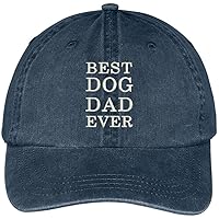 Trendy Apparel Shop Best Dog Dad Ever Embroidered Soft Fit Washed Cotton Baseball Cap
