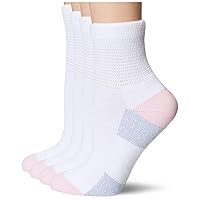 Medipeds Womens Diabetic Quarter Socks With Nanoglide, 4 Pack