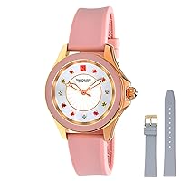 Steinhausen Arbon Collection Pink Stainless Steel Women's Watch with Extra Grey Silicone Interchangable Band