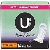 Clean & Secure Overnight Maxi Pads, 14 Count (Packaging May Vary)