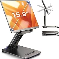 LISEN Tablet Stand for Desk, Foldable iPad Stand Holder Portable Monitor Stand, iPad 10th 9th Generation Accessories for Office Kindle iPad Pro 4-15.9